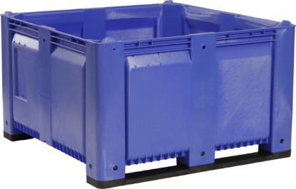 Picture of Solid Straight Walls Plastic Pallet Box 48" x 48" x 28" Blue